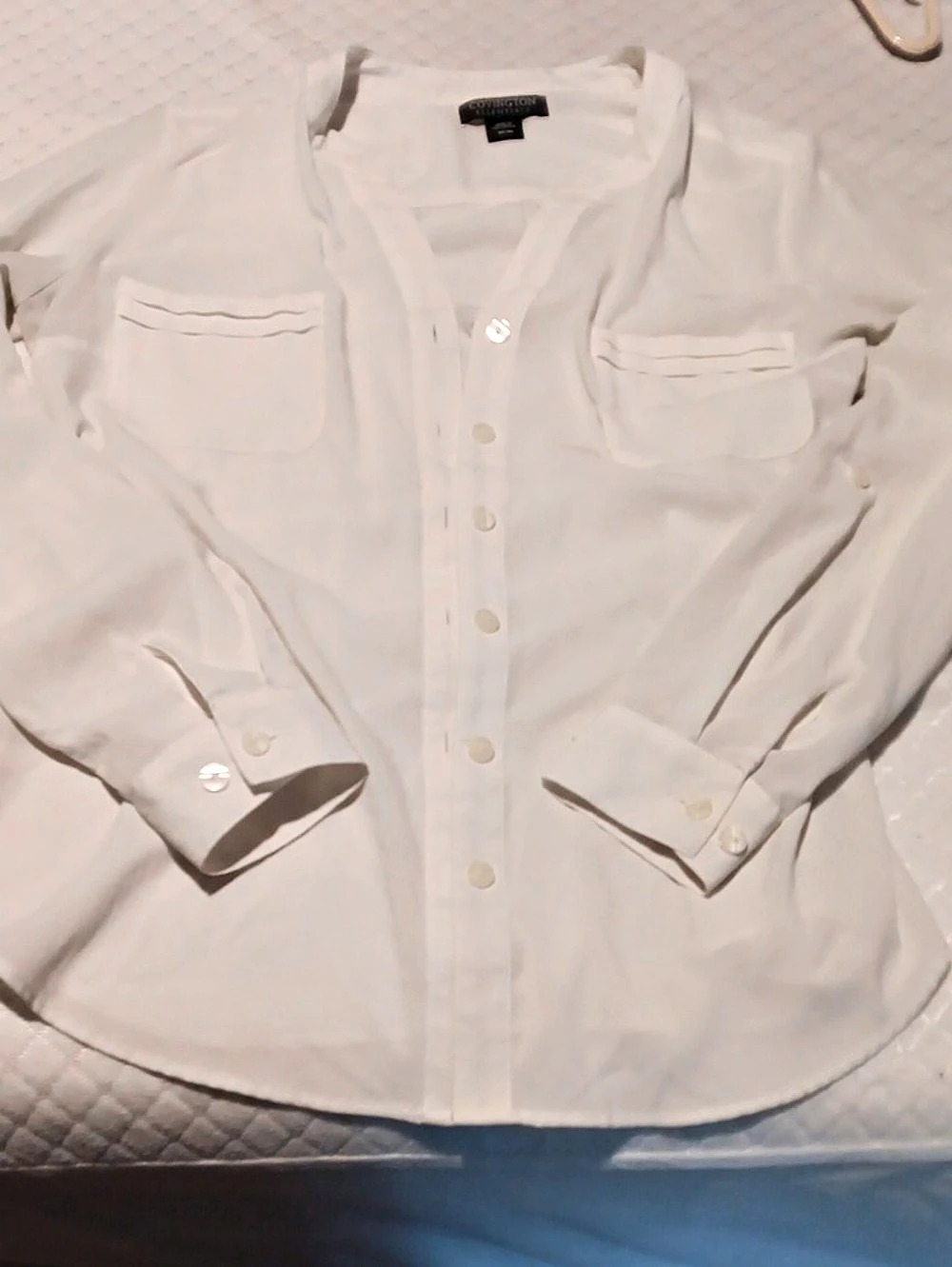 Covington Essentials Button Down Shirt in White Size Medium Like New